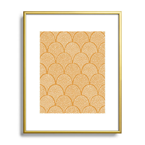 evamatise Japanese Fish Scales Golden Metal Framed Art Print