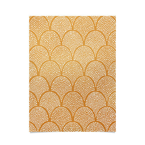 evamatise Japanese Fish Scales Golden Poster