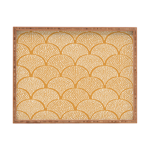 evamatise Japanese Fish Scales Golden Rectangular Tray