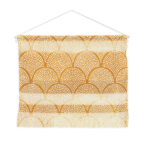 evamatise Japanese Fish Scales Golden Wall Hanging Landscape