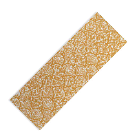evamatise Japanese Fish Scales Golden Yoga Mat