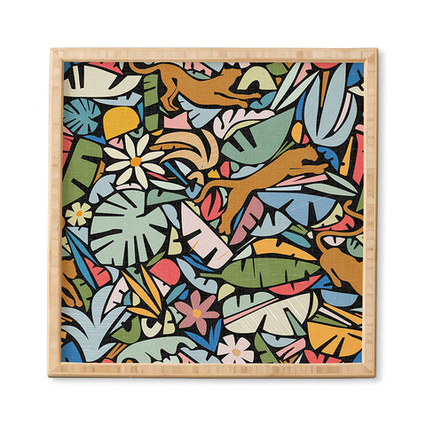 evamatise Joyful Jungle Maximalist Mode Framed Wall Art