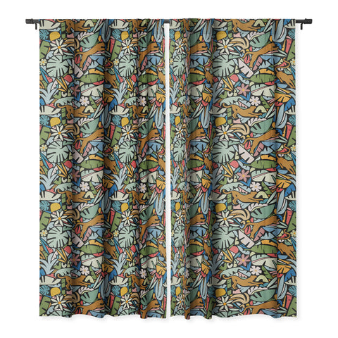evamatise Joyful Jungle Maximalist Mode Blackout Window Curtain
