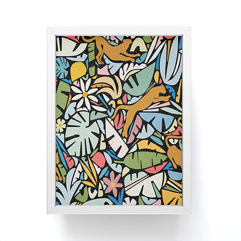 evamatise Joyful Jungle Maximalist Mode Framed Mini Art Print