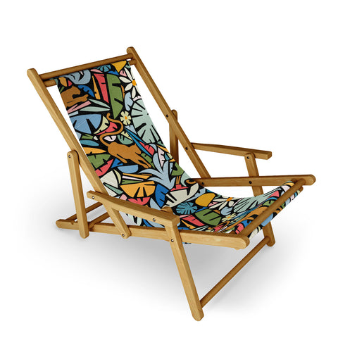 evamatise Joyful Jungle Maximalist Mode Sling Chair