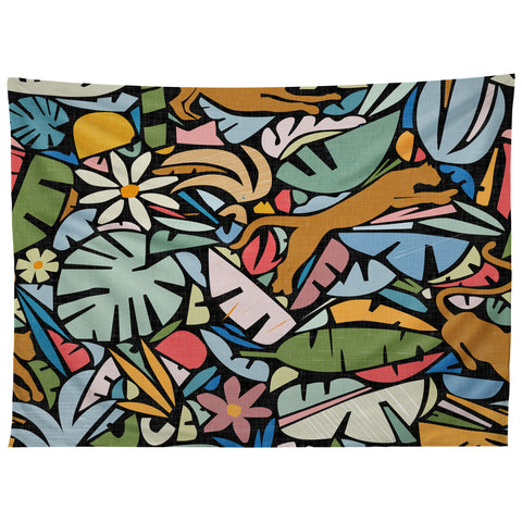 evamatise Joyful Jungle Maximalist Mode Tapestry