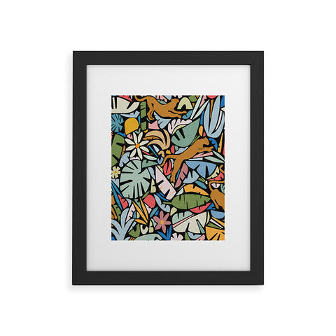 evamatise Joyful Jungle Maximalist Mode Framed Art Print