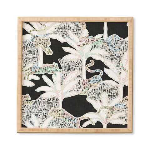 evamatise Leopards and Palms Rainbow Framed Wall Art