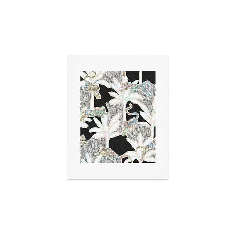 evamatise Leopards and Palms Rainbow Art Print