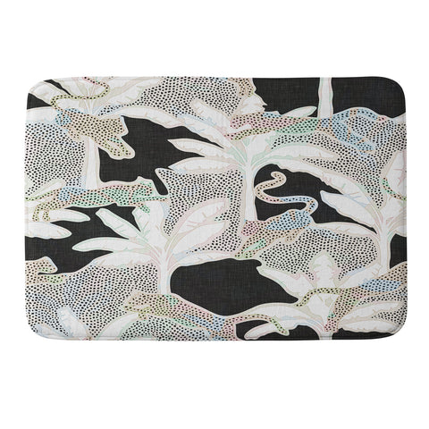 evamatise Leopards and Palms Rainbow Memory Foam Bath Mat
