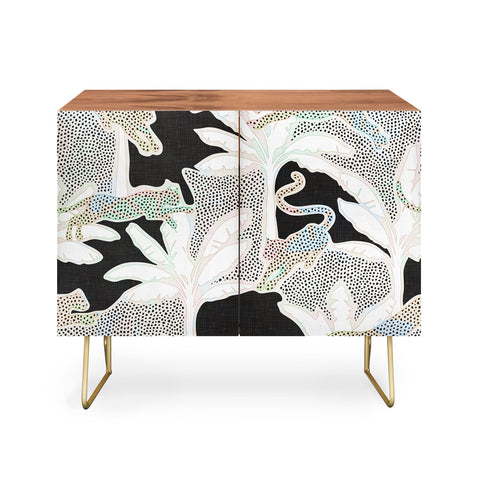 evamatise Leopards and Palms Rainbow Credenza