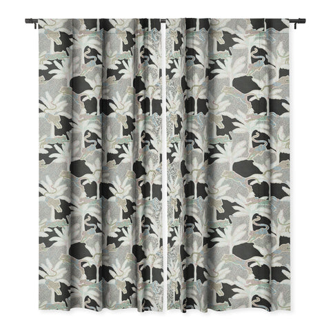 evamatise Leopards and Palms Rainbow Blackout Window Curtain