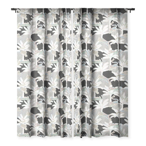 evamatise Leopards and Palms Rainbow Sheer Window Curtain
