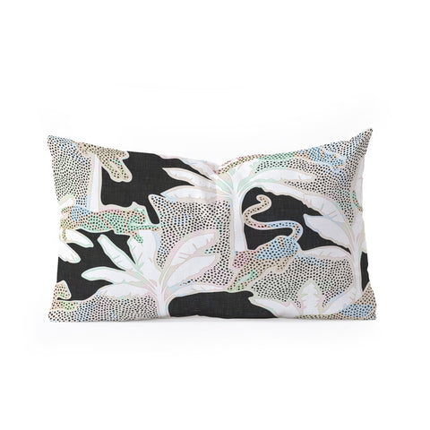 evamatise Leopards and Palms Rainbow Oblong Throw Pillow
