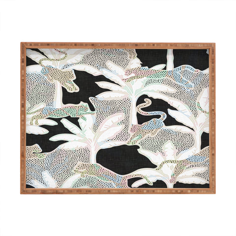 evamatise Leopards and Palms Rainbow Rectangular Tray