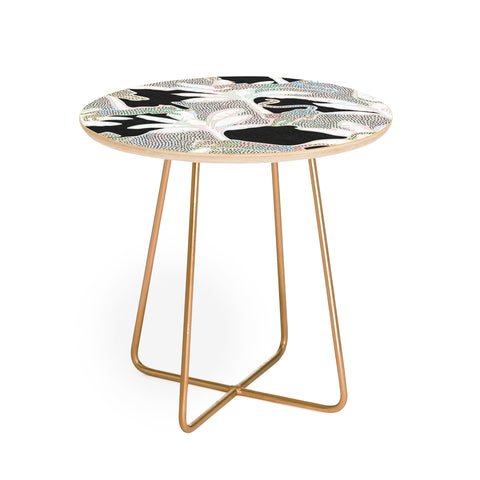 evamatise Leopards and Palms Rainbow Round Side Table