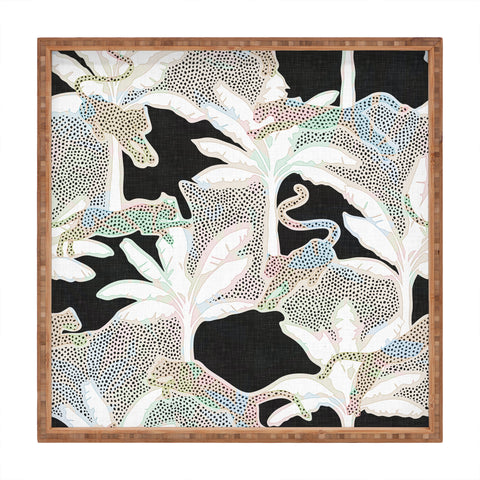evamatise Leopards and Palms Rainbow Square Tray
