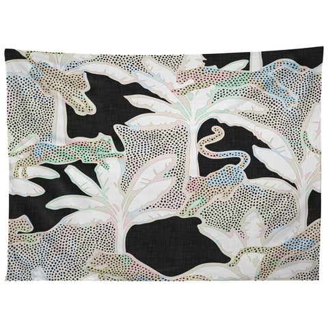 evamatise Leopards and Palms Rainbow Tapestry