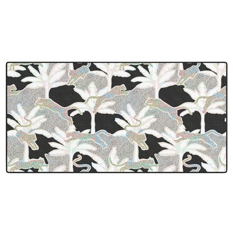 evamatise Leopards and Palms Rainbow Desk Mat