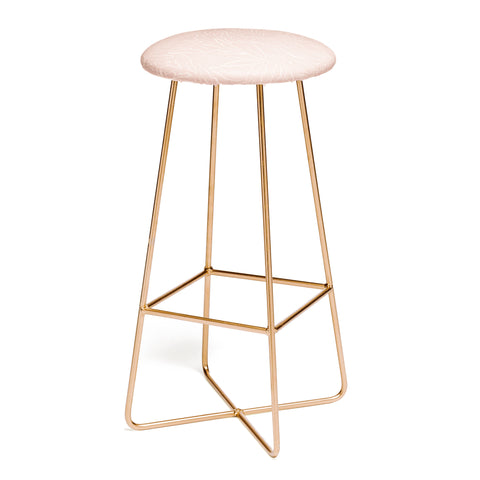 evamatise Line Art Plants Light Blush Bar Stool