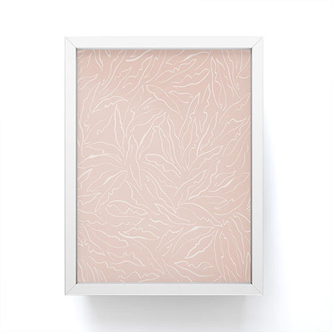 evamatise Line Art Plants Light Blush Framed Mini Art Print
