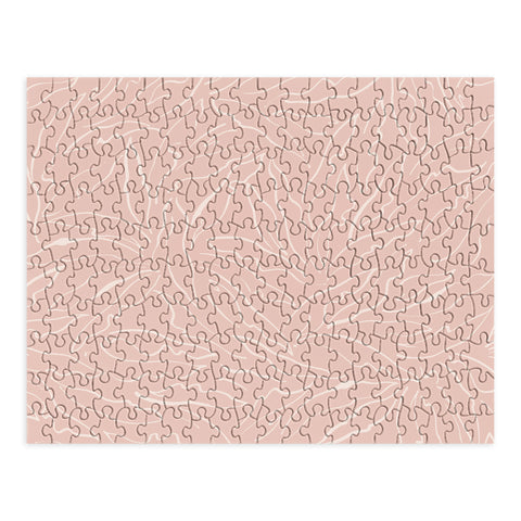 evamatise Line Art Plants Light Blush Puzzle