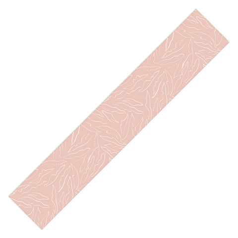 evamatise Line Art Plants Light Blush Table Runner