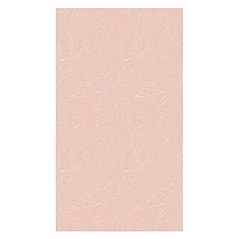 evamatise Line Art Plants Light Blush Tablecloth