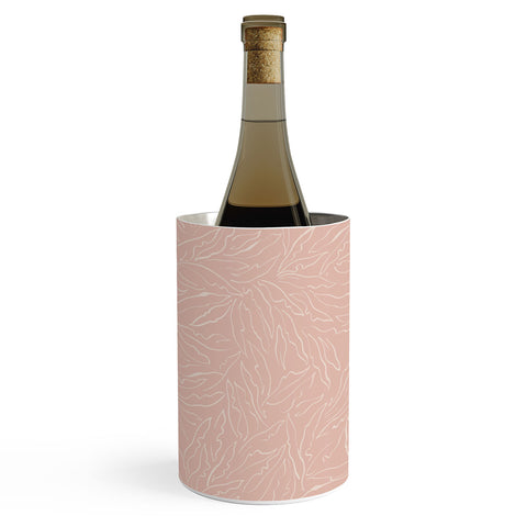 evamatise Line Art Plants Light Blush Wine Chiller