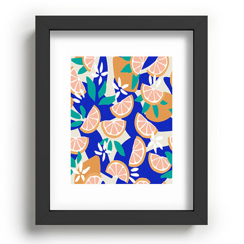 evamatise Mediterranean Summer Lemons and Leaves Recessed Framing Rectangle