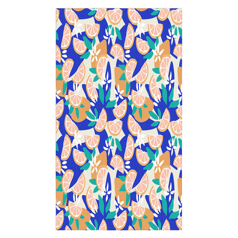 evamatise Mediterranean Summer Lemons and Leaves Tablecloth