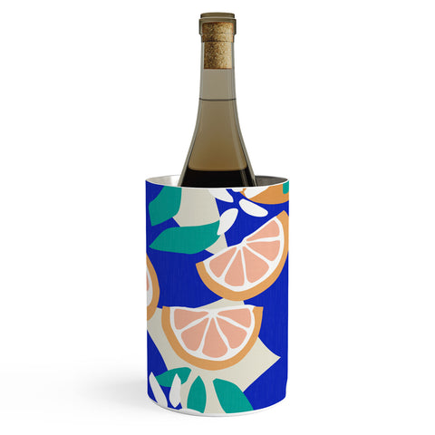 evamatise Mediterranean Summer Lemons and Leaves Wine Chiller