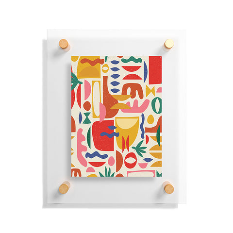 evamatise Mid Century Summer Abstraction Floating Acrylic Print