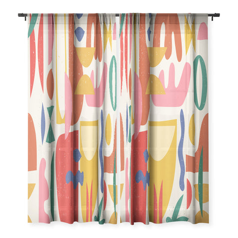 evamatise Mid Century Summer Abstraction Sheer Non Repeat