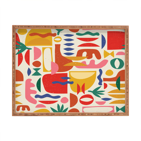 evamatise Mid Century Summer Abstraction Rectangular Tray