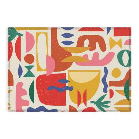 evamatise Mid Century Summer Abstraction Outdoor Rug