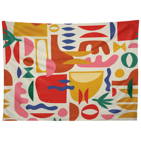 evamatise Mid Century Summer Abstraction Tapestry