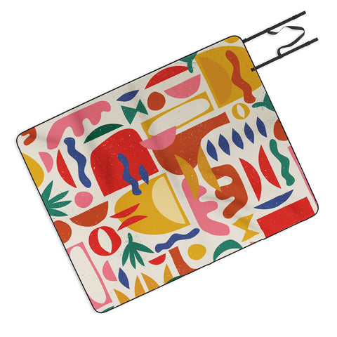 evamatise Mid Century Summer Abstraction Picnic Blanket