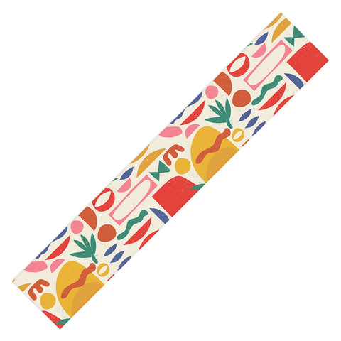 evamatise Mid Century Summer Abstraction Table Runner