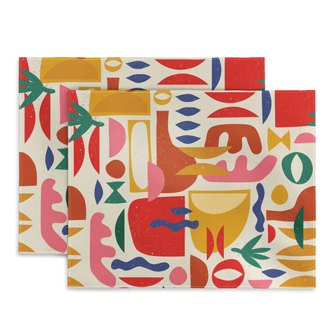 evamatise Mid Century Summer Abstraction Placemat