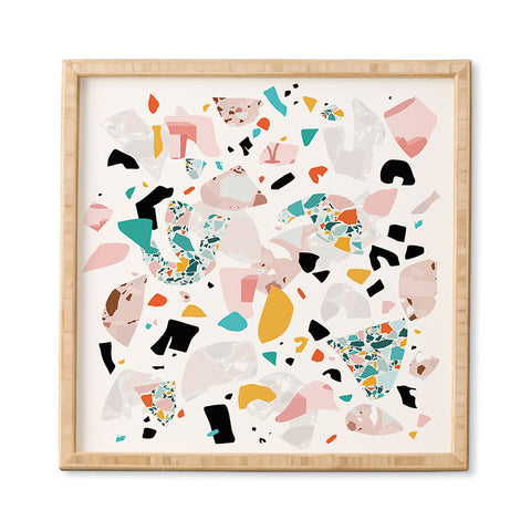 evamatise Mixed Mess I Collage Terrazzo Framed Wall Art