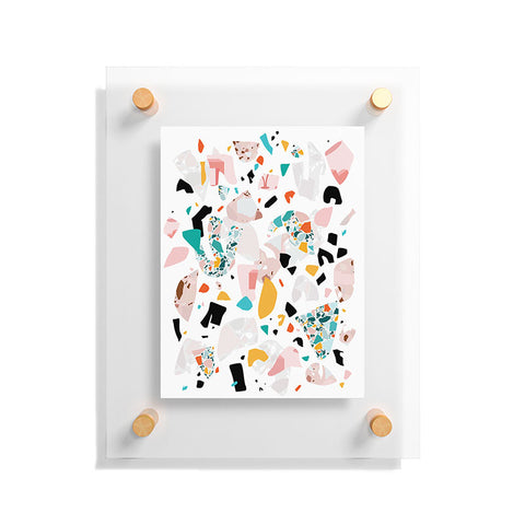 evamatise Mixed Mess I Collage Terrazzo Floating Acrylic Print