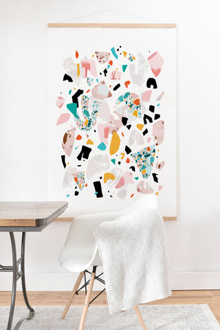evamatise Mixed Mess I Collage Terrazzo Art Print And Hanger