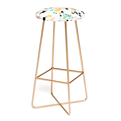 evamatise Mixed Mess I Collage Terrazzo Bar Stool