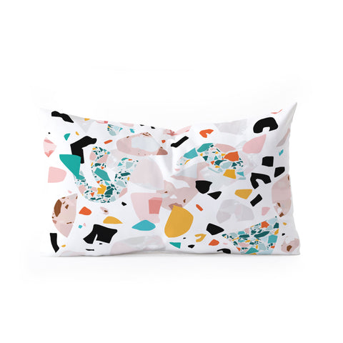 evamatise Mixed Mess I Collage Terrazzo Oblong Throw Pillow
