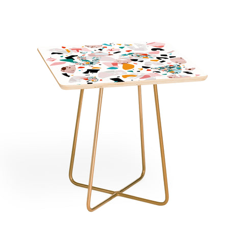 evamatise Mixed Mess I Collage Terrazzo Side Table