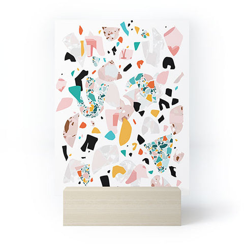 evamatise Mixed Mess I Collage Terrazzo Mini Art Print