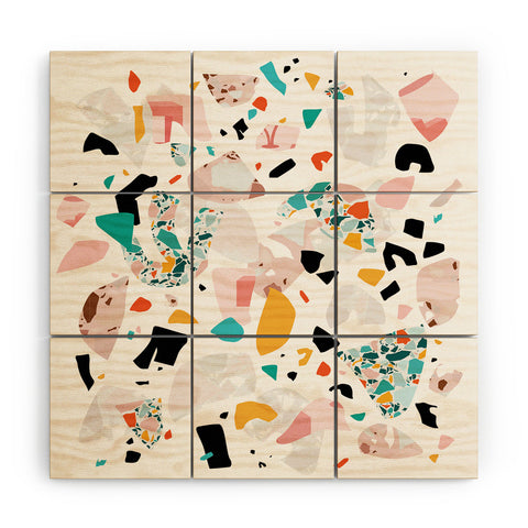 evamatise Mixed Mess I Collage Terrazzo Wood Wall Mural