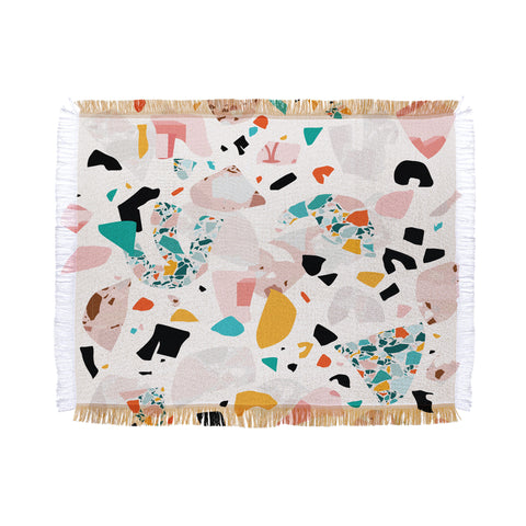 evamatise Mixed Mess I Collage Terrazzo Throw Blanket