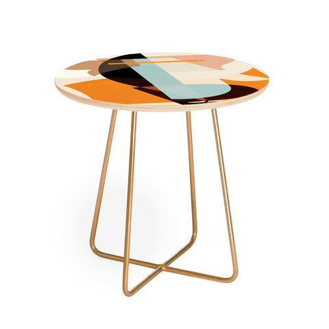 evamatise Modern Abstraction Desert Round Side Table